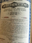 Obligacja 3% premjowej pożyczki inwestycyjnej wartości imiennej sto zł