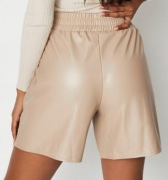 Spodenki  na gumce beżowe eko skóra 