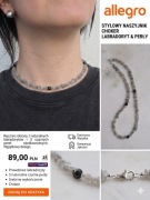 Choker Labradoryt i Czarna Perła – Srebro 925 – Naszyjnik Autorski