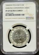 10 ZŁ 2000, 1000-LECIE ZJAZDU W GNIEŹNIE NGC PF69 UC #40