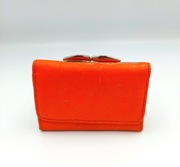 Portfel skórzany pomarańczowy Andrus vintage lata 90 90s 1990s 20th