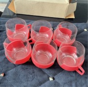 Unikat zestaw szklanek PRL 6 szt. Lata 70-80