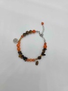 Bransoletka | Pomarańcz i brąz tygrysie oko