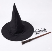 Kostium przebranie strój Harry Potter akcesoria okulary kapelusz różczka