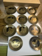 podstawki TORUŃ 79mm wzor marnurkowy. PRL. data - brama mostowa z drzewam