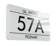 MODNY PODŚWIETLANY numer domu LED tabliczka adresowa M+ budynku nowoczesny