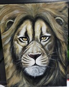 Obraz ręcznie malowany Lew
