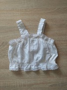 Kremowy top bluzeczka dla dziewczynki vintage koronka retro ozdobna