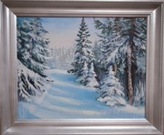 "Zimowy las"- obraz akrylowy 