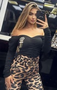 Bluzka marszczona Hiszpanka z broszką La Diva