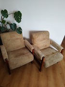 Fotele klubowe z lat 80-tych 2 sztuki PRL Vintage 