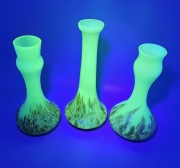 Kralik " Helios " wazon secesyjny szklo uranowe  20.5 cm