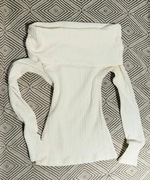 Zara biały elastyczny elegancki. Top bluzka z odkrytymi ramionami roz.S