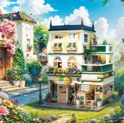 Klocki konstrukcyjne Willa Ogród 998 szt oświetlenie LED!!! 