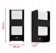 Lampa kinkiet ścienny elewacyjny czujnik ruchu zmierzchu 1xe27 ip44