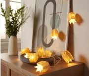 Girlanda LED papierowy łańcuch świetlny żółte tulipany Tchibo