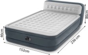 Materac Dmuchany Dwuosobowy z zagłówkiem Łóżko z Pompką 230V INTEX 64448ND