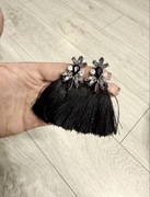 Kolczyki damskie czarne z kryształkami