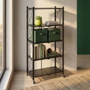 Regał Metalowy Magazynowy Składany Na Kółkach 5 Półek Mobilny Loft Avenido