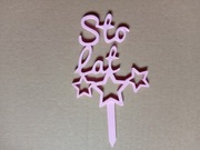 Topper na tort STO LAT różowy napis dekoracja glamour ciasto toper