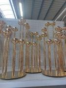 Złoty świecznik dekoracyjny wysoki  styl glamour / event / wesele