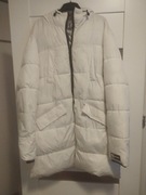 Biała zimowa długa kurtka 