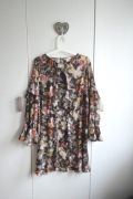 H&M sukienka tunika luźna lekka M/L boho floral ruffle