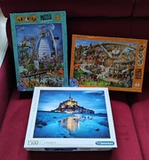 Zestaw puzzli puzzle 1000 elementów 1500 d-toys clementoni 