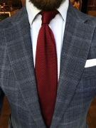 NOWY krawat knit bordo czerwony męski 8cm ślub garniturowy ślubny