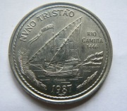 Portugalia 100 escudos, 1987. Rzeka Gambia
