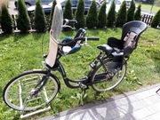 Holenderski rower miejski BATAVUS z 2 fotelikami dziecięcymi