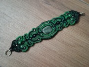 Bransoletka sutasz zielono czarna 17,5x3,5 nowa