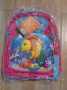 Plecak szkolny dla dzieci ryba 3D różowy