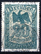 DR Preusen Stempelmarke 20 Reichsmark, niemecka opłata stemplowa