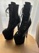 Ekstremalne kozaki botki męskie 43/44 20cm obcas jak pleaser pole dance