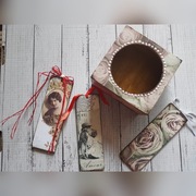 chustecznik pojemnik na waciki decoupage prezent