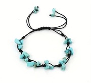 Bransoletka BOHO makrama z turkusami naturalnymi