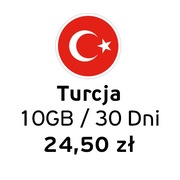 eSIM do Turcji | Internet w Turcji | 10GB | 24,50 zł | Dostawa natychmiast