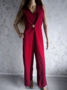 Kombinezon bordo bordowy elegancki święta sylwester ozdoba złota 