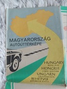 MAGYARORSZAG WĘGRY mapa samochodowa 1965