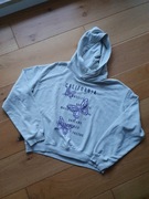 Bluza z kapturem hoodie jasna w motyle H&M 164