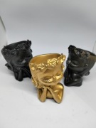 Ręcznie robione pojemnik gipsowy w kształcie śpiącej dziewczyny