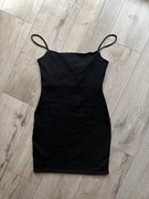 Sinsay dopasowana sukienka mini s mała czarna lato wakacje impreza