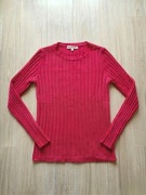 Różowy sweterek z długim rękawem rozmiar S/M prążkowany dopasowany 