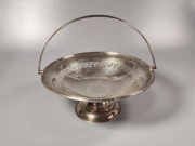 Platerowana patera/kosz na owoce z uchwytem, z ornamentem, 25 cm