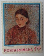 Znaczek pocztowy obrazy malarstwo kobieta Jeanne C. Pissarro Rumunia 1974 
