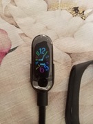 Smartband zegarek sprawno-uszkodzony czarny z opaska i kabelkiem