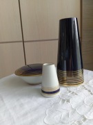 Echt weimar kobalt zestaw porcelana wazonik bombonierka 