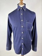 Koszula CLAUDIO CAMPIONE 41/42 Granatowa Paski FITTED