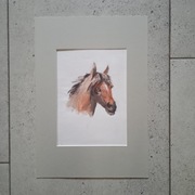 KOŃ. AKWARELA 18,5x15 cm.